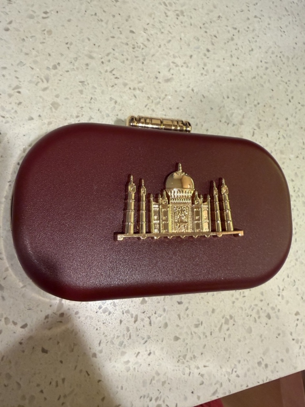 Sabyasachi Inspired Taj Mahal Clutch Bag Party Evening Formal Purse BURGUNDY/WIN - Picture 3 of 11